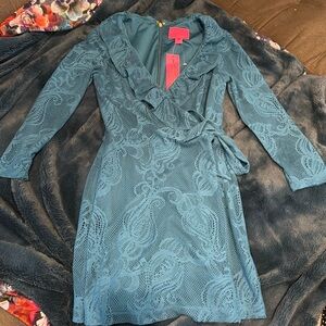 Lilly Pulitzer tiki wrap ruffle romper size XS  $198 NWT